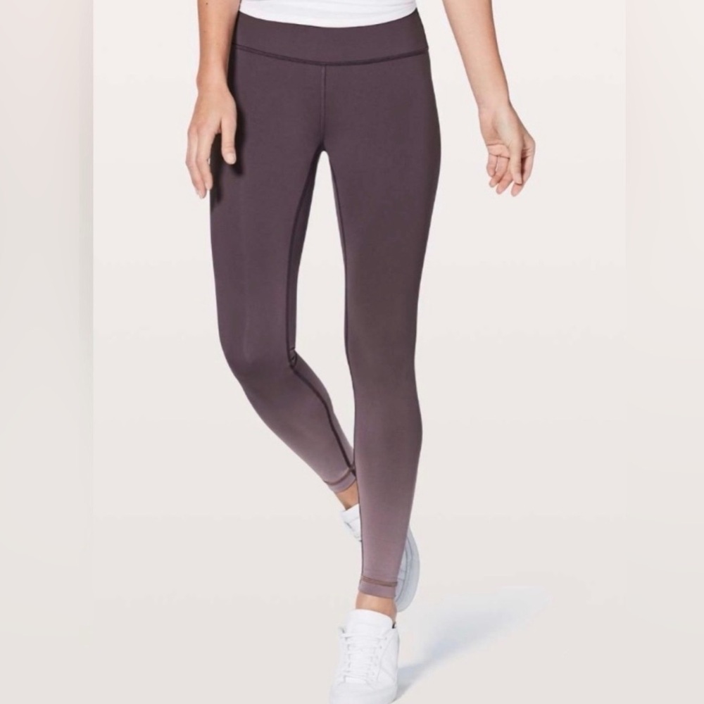Lululemon Align High Rise Ombre Leggings Size 4 Red Merlot Burgundy Fade 28